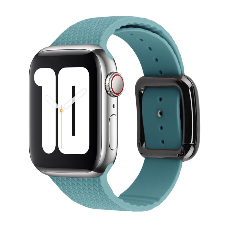 Black Buckle Silicone Watchband Compatible with Apple Watch Series, 7 41mm / 6&SE&5&4 40mm / 3&2&1 38mm