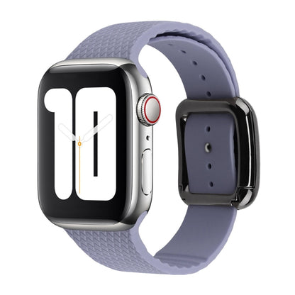 Black Buckle Silicone Watchband Compatible with Apple Watch Series, 7 41mm / 6&SE&5&4 40mm / 3&2&1 38mm