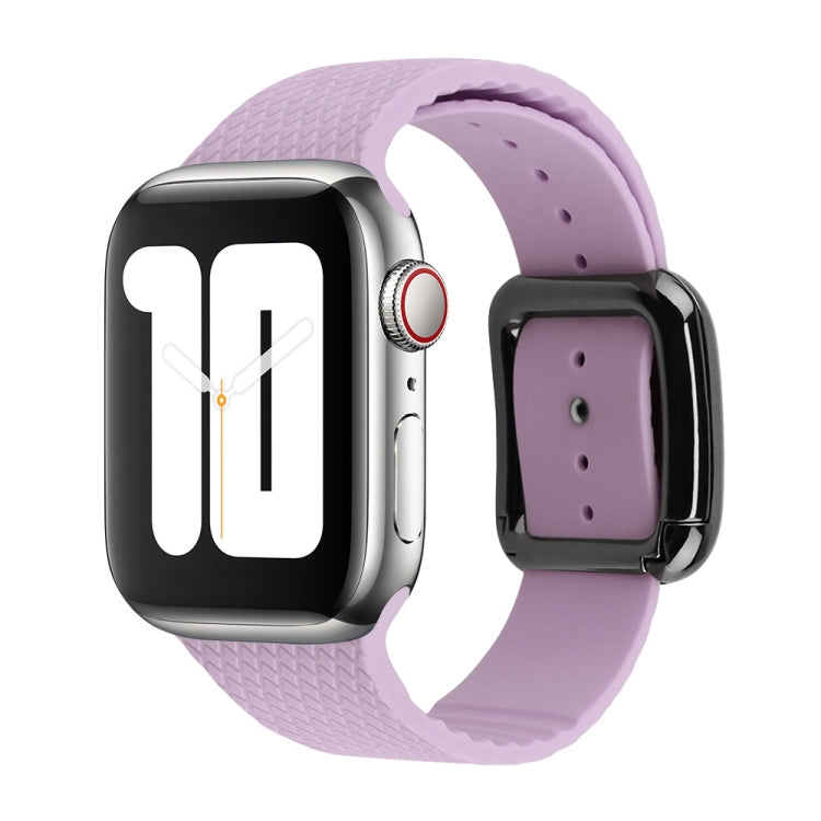 Black Buckle Silicone Watchband Compatible with Apple Watch Series, 7 41mm / 6&SE&5&4 40mm / 3&2&1 38mm