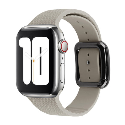 Black Buckle Silicone Watchband Compatible with Apple Watch Series, 7 41mm / 6&SE&5&4 40mm / 3&2&1 38mm