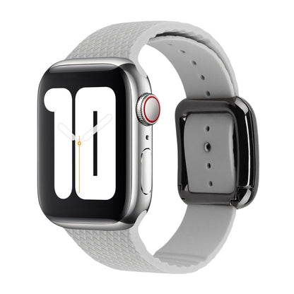 Black Buckle Silicone Watchband Compatible with Apple Watch Series, 7 41mm / 6&SE&5&4 40mm / 3&2&1 38mm