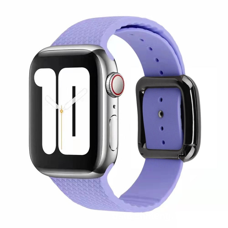 Black Buckle Silicone Watchband Compatible with Apple Watch Series, 7 41mm / 6&SE&5&4 40mm / 3&2&1 38mm