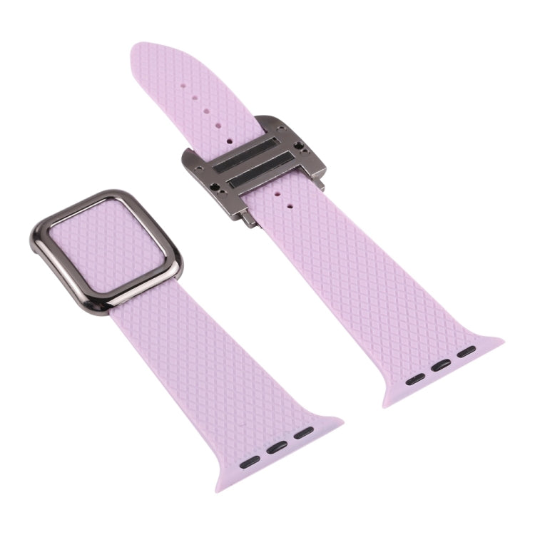 Black Buckle Silicone Watchband Compatible with Apple Watch Series, 7 41mm / 6&SE&5&4 40mm / 3&2&1 38mm