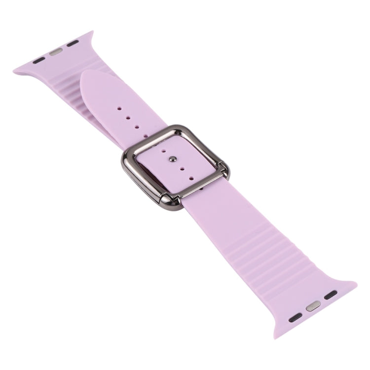 Black Buckle Silicone Watchband Compatible with Apple Watch Series, 7 41mm / 6&SE&5&4 40mm / 3&2&1 38mm