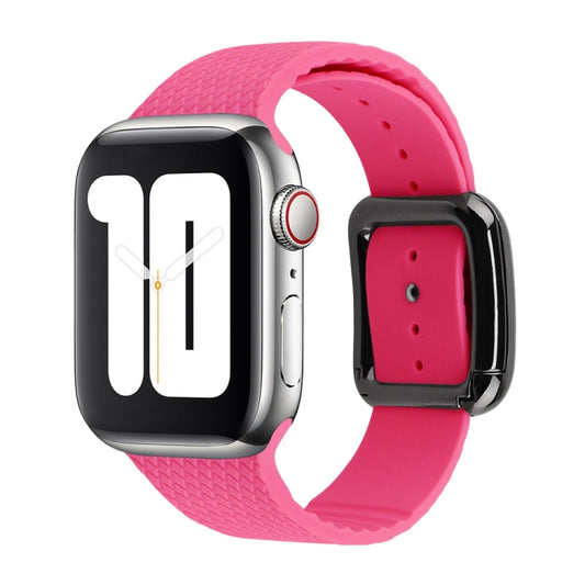 Black Buckle Silicone Watchband Compatible with Apple Watch Series, 7 45mm / 6&SE&5&4 44mm / 3&2&1 42mm