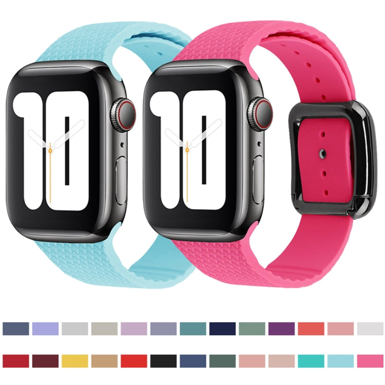 Black Buckle Silicone Watchband Compatible with Apple Watch Series, 7 45mm / 6&SE&5&4 44mm / 3&2&1 42mm