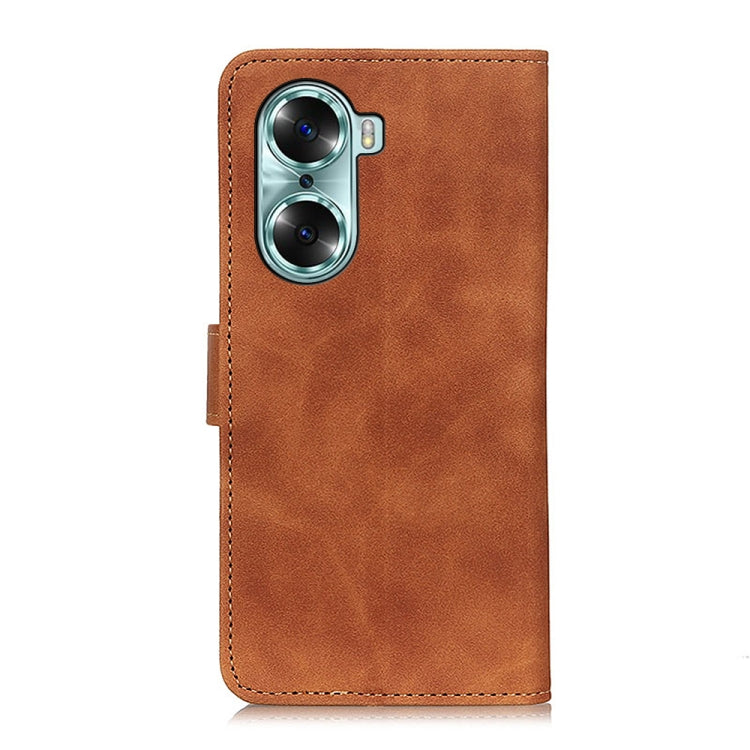KHAZNEH Retro Texture Horizontal Flip Leather Phone Case, Compatible with Huawei Honor 60