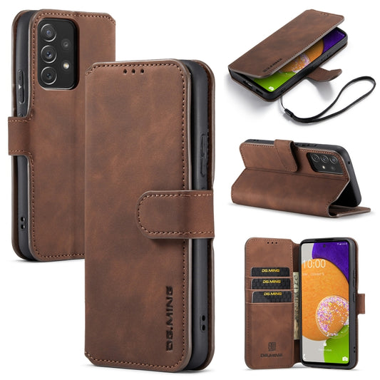 DG.MING Retro Oil Side Horizontal Flip Leather Case with Holder & Card Slots & Wallet, Compatible with Samsung Galaxy A53 5G