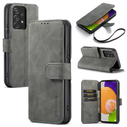 DG.MING Retro Oil Side Horizontal Flip Leather Case with Holder & Card Slots & Wallet, Compatible with Samsung Galaxy A53 5G