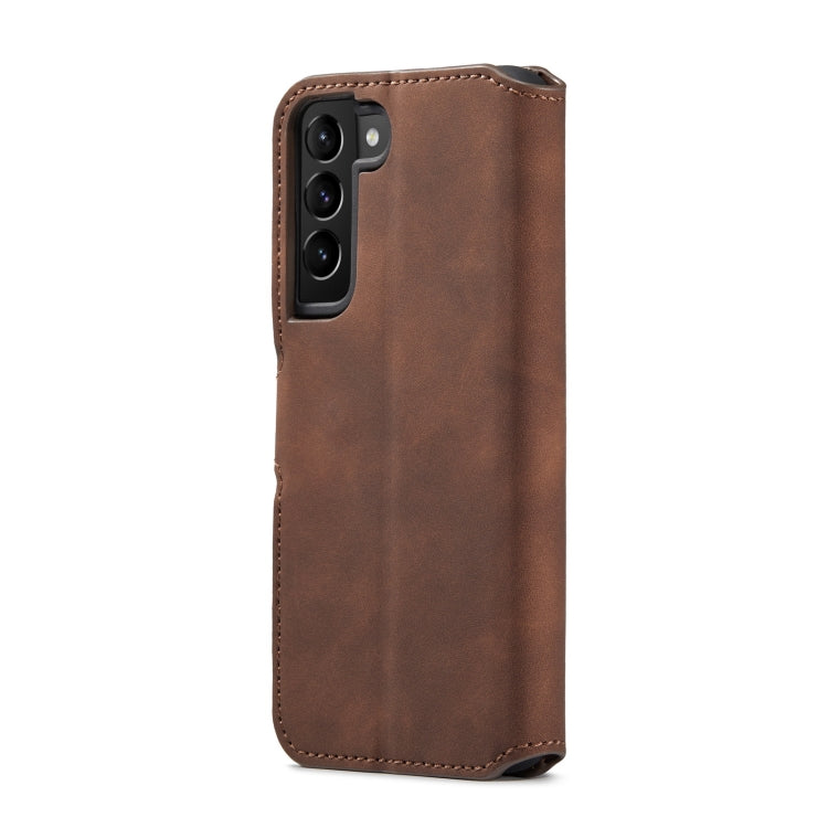 DG.MING Retro Oil Side Horizontal Flip Leather Case with Holder & Card Slots & Wallet, Compatible with Samsung Galaxy S22+