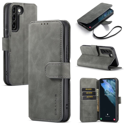 DG.MING Retro Oil Side Horizontal Flip Leather Case with Holder & Card Slots & Wallet, Compatible with Samsung Galaxy S22+