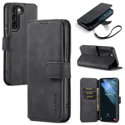 DG.MING Retro Oil Side Horizontal Flip Leather Case with Holder & Card Slots & Wallet, Compatible with Samsung Galaxy S22+
