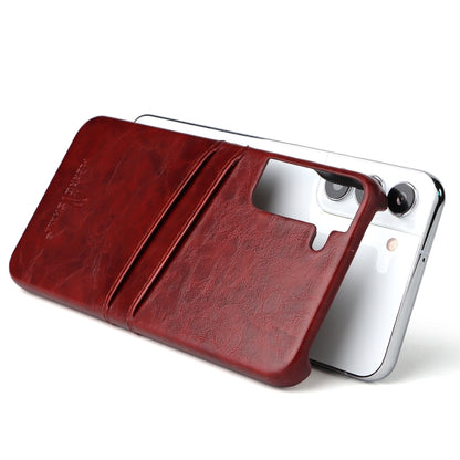 Fierre Shann Retro Oil Wax Texture PU Leather Phone Case with Card Slots