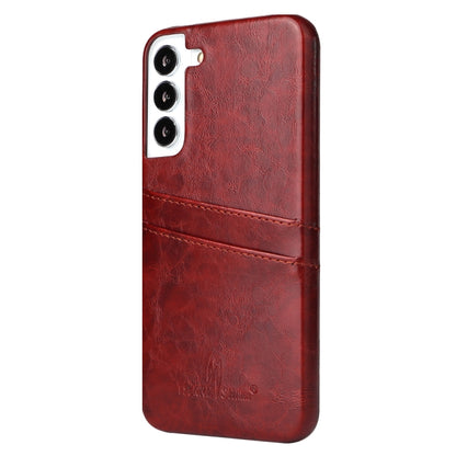 Fierre Shann Retro Oil Wax Texture PU Leather Phone Case with Card Slots