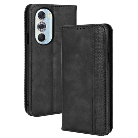 Magnetic Buckle Retro Crazy Horse Leather Phone Case, Compatible with Motorola Moto Edge 30 Pro/Edge+ 2022/Edge X30