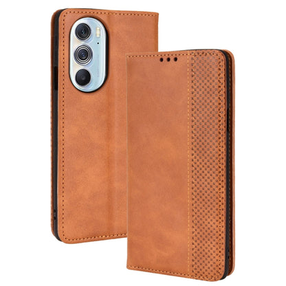 Magnetic Buckle Retro Crazy Horse Leather Phone Case, Compatible with Motorola Moto Edge 30 Pro/Edge+ 2022/Edge X30