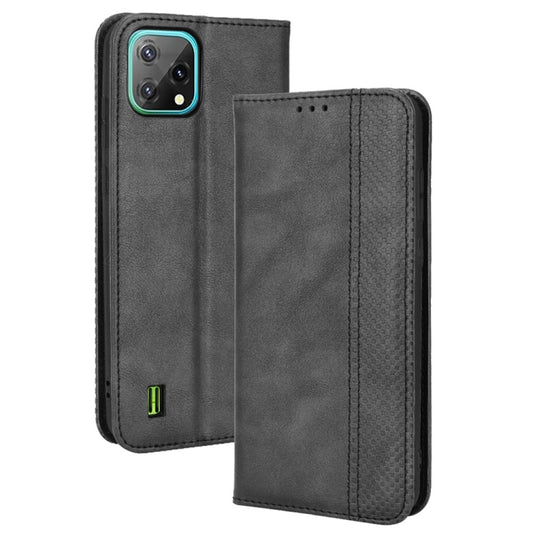 Magnetic Buckle Retro Crazy Horse Leather Phone Case, Compatible with Blackview A55