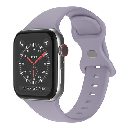 Butterfly Buckle Silicone Watchband, Size: S Compatible with Apple Watch Series, 7 41mm / 6&SE&5&4 40mm / 3&2&1 38mm