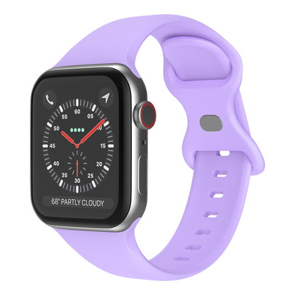 Butterfly Buckle Silicone Watchband, Size: S Compatible with Apple Watch Series, 7 41mm / 6&SE&5&4 40mm / 3&2&1 38mm