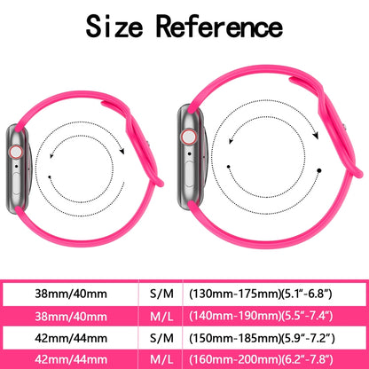 Butterfly Buckle Silicone Watchband, Size: S Compatible with Apple Watch Series, 7 41mm / 6&SE&5&4 40mm / 3&2&1 38mm