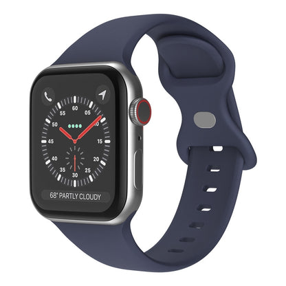 Butterfly Buckle Silicone Watchband, Size: L Compatible with Apple Watch Series, 7 41mm / 6&SE&5&4 40mm / 3&2&1 38mm