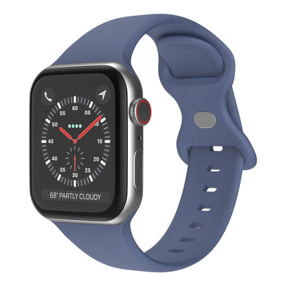 Butterfly Buckle Silicone Watchband, Size: L Compatible with Apple Watch Series, 7 41mm / 6&SE&5&4 40mm / 3&2&1 38mm