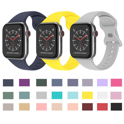Butterfly Buckle Silicone Watchband, Size: L Compatible with Apple Watch Series, 7 41mm / 6&SE&5&4 40mm / 3&2&1 38mm