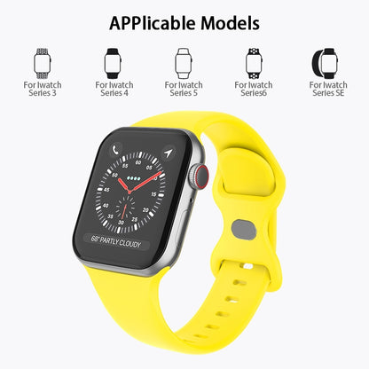 Butterfly Buckle Silicone Watchband, Size: L Compatible with Apple Watch Series, 7 41mm / 6&SE&5&4 40mm / 3&2&1 38mm