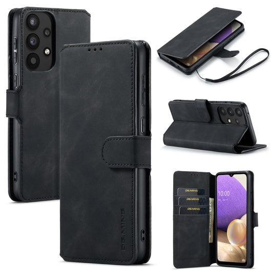 DG.MING Retro Oil Edge Flip Leather Phone Case, Compatible with Samsung Galaxy A33 5G