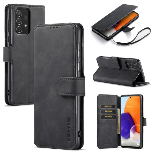 DG.MING Retro Oil Edge Flip Leather Phone Case, Compatible with Samsung Galaxy A73 5G