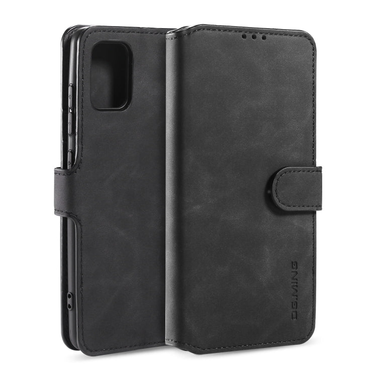 DG.MING Retro Oil Side Horizontal Flip Case with Holder & Card Slots & Wallet, Compatible with Galaxy A51