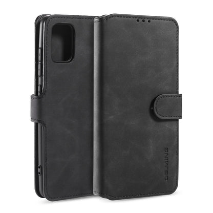 DG.MING Retro Oil Side Horizontal Flip Case with Holder & Card Slots & Wallet, Compatible with Galaxy A51