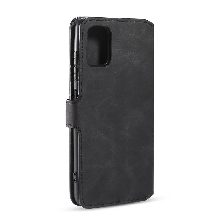 DG.MING Retro Oil Side Horizontal Flip Case with Holder & Card Slots & Wallet, Compatible with Galaxy A51