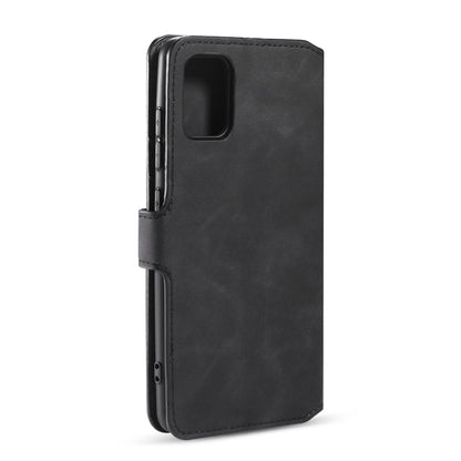 DG.MING Retro Oil Side Horizontal Flip Case with Holder & Card Slots & Wallet, Compatible with Galaxy A71