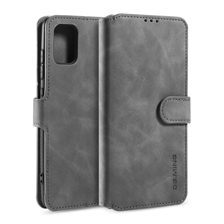 DG.MING Retro Oil Side Horizontal Flip Case with Holder & Card Slots & Wallet, Compatible with Galaxy A71