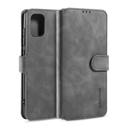 DG.MING Retro Oil Side Horizontal Flip Case with Holder & Card Slots & Wallet, Compatible with Galaxy A71
