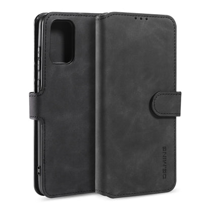 DG.MING Retro Oil Side Horizontal Flip Case with Holder & Card Slots & Wallet, Compatible with Galaxy S20