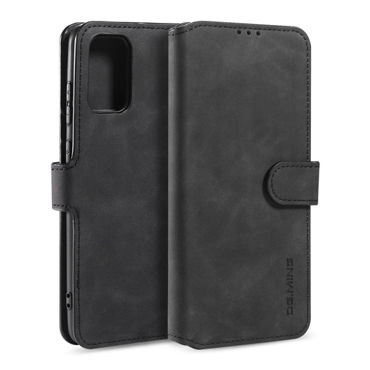 DG.MING Retro Oil Side Horizontal Flip Case with Holder & Card Slots & Wallet, Compatible with Galaxy S20