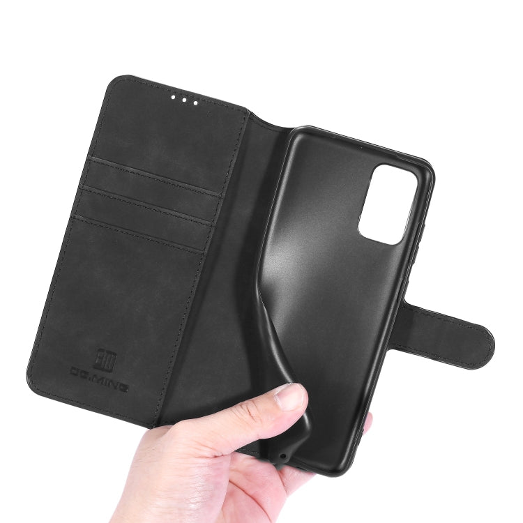 DG.MING Retro Oil Side Horizontal Flip Case with Holder & Card Slots & Wallet, Compatible with Galaxy S20