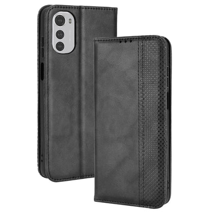 Magnetic Buckle Retro Crazy Horse Leather Phone Case, Compatible with Motorola Moto G22 / E32s 4G