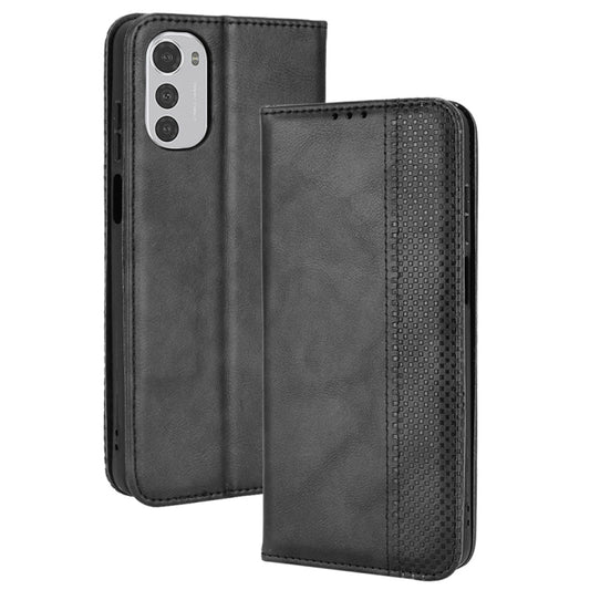 Magnetic Buckle Retro Crazy Horse Leather Phone Case, Compatible with Motorola Moto G22 / E32s 4G