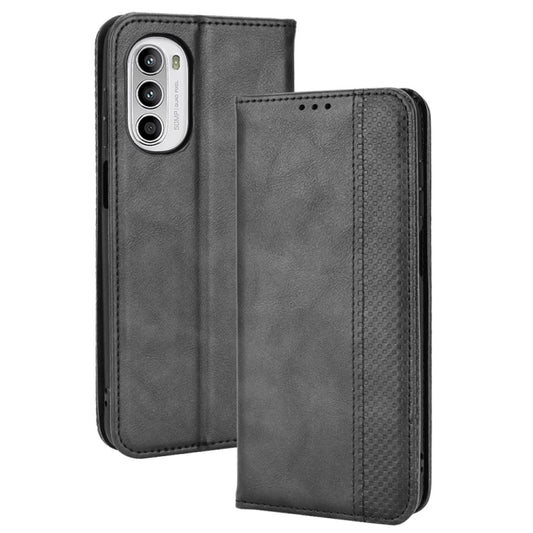 Magnetic Buckle Retro Crazy Horse Leather Phone Case, Compatible with Motorola Moto G71s/G82 5G/G52 4G