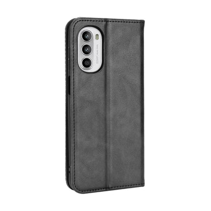 Magnetic Buckle Retro Crazy Horse Leather Phone Case, Compatible with Motorola Moto G71s/G82 5G/G52 4G
