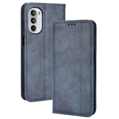 Magnetic Buckle Retro Crazy Horse Leather Phone Case, Compatible with Motorola Moto G71s/G82 5G/G52 4G