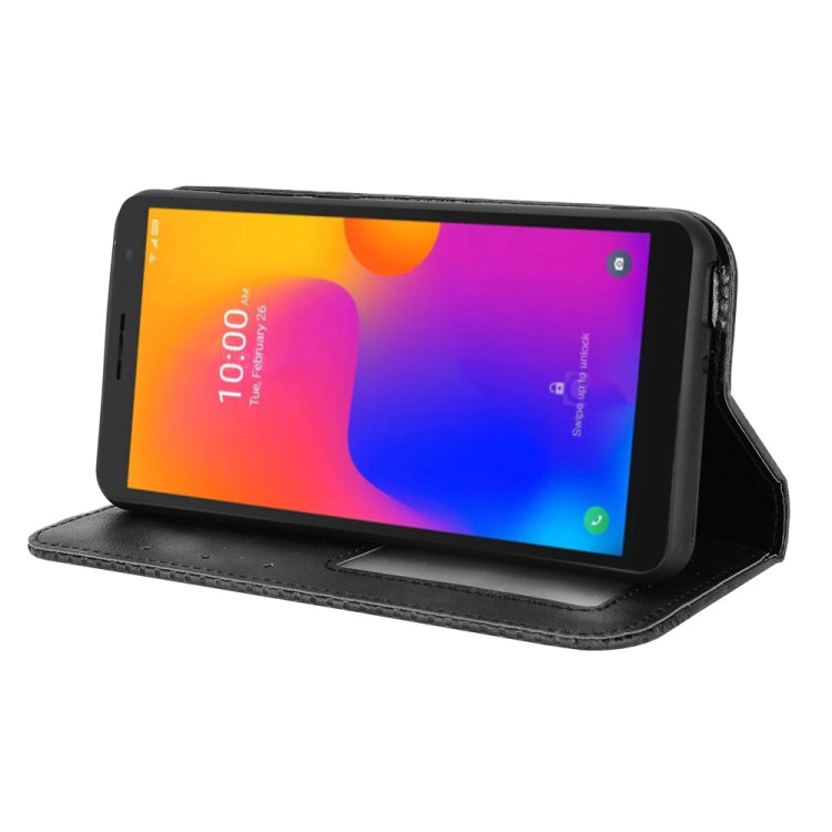 Magnetic Buckle Retro Crazy Horse Leather Phone Case, Compatible with TCL 303 / Alcatel 1B 2022