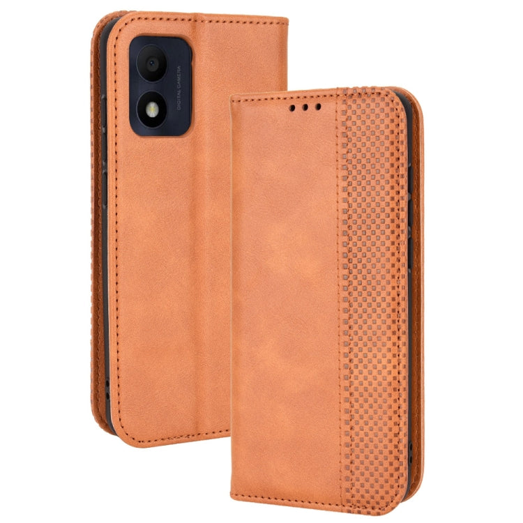 Magnetic Buckle Retro Crazy Horse Leather Phone Case, Compatible with TCL 303 / Alcatel 1B 2022