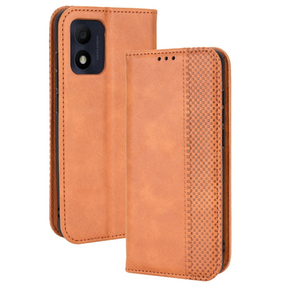 Magnetic Buckle Retro Crazy Horse Leather Phone Case, Compatible with TCL 303 / Alcatel 1B 2022