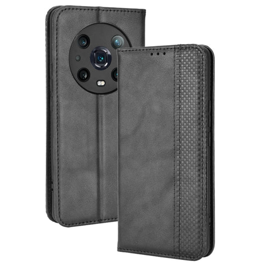 Magnetic Buckle Retro Crazy Horse Leather Phone Case, Compatible with Honor Magic4 Pro