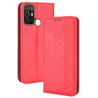 Magnetic Buckle Retro Crazy Horse Leather Phone Case, Compatible with ZTE Blade A52