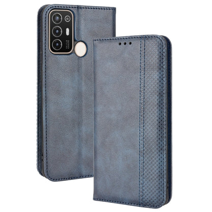 Magnetic Buckle Retro Crazy Horse Leather Phone Case, Compatible with ZTE Blade A52